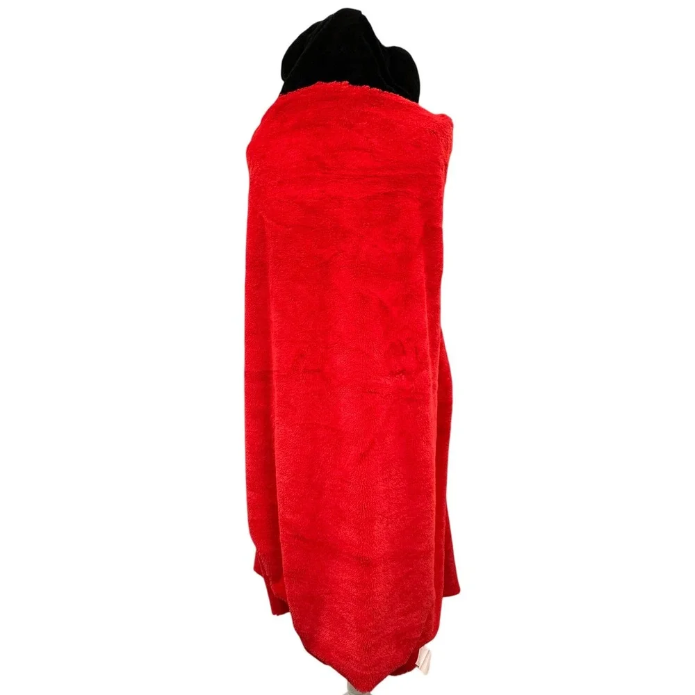 Disney Minnie Mouse Red Plush Hooded Wearable Blanket Robe with Pockets OEKO-TEX